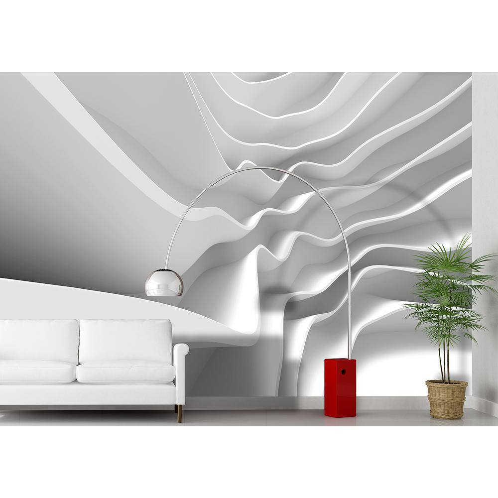 Dundee Deco Off White Wave Abstract Architectural Design Non-Woven Wall Mural