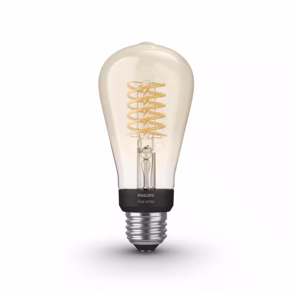 Philips Hue 40-Watt Equivalent ST19 Smart LED Vintage Edison Soft White (2700K) with Bluetooth (1-Pack)