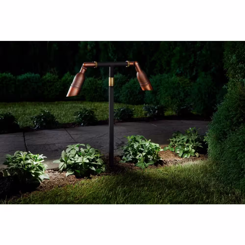 Home Decorators Collection Outdoor Low Voltage 12-Volt Brass LED Spotlight with Waterproof (1-Pack)