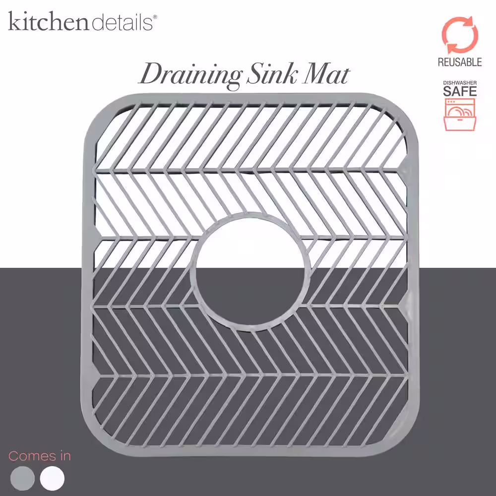 Kitchen Details White or Grey Sink Drying Mat