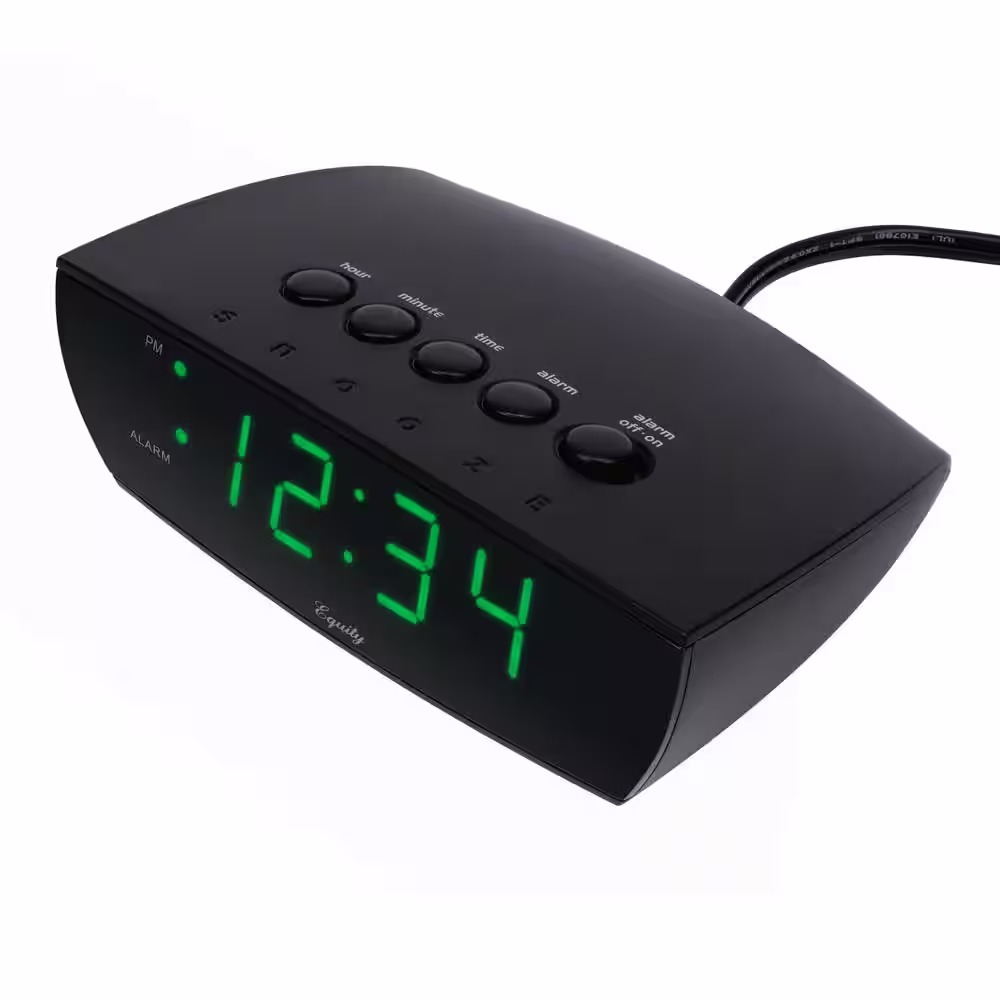 Equity by La Crosse Green LED 0.9 In. Digital Alarm Clock