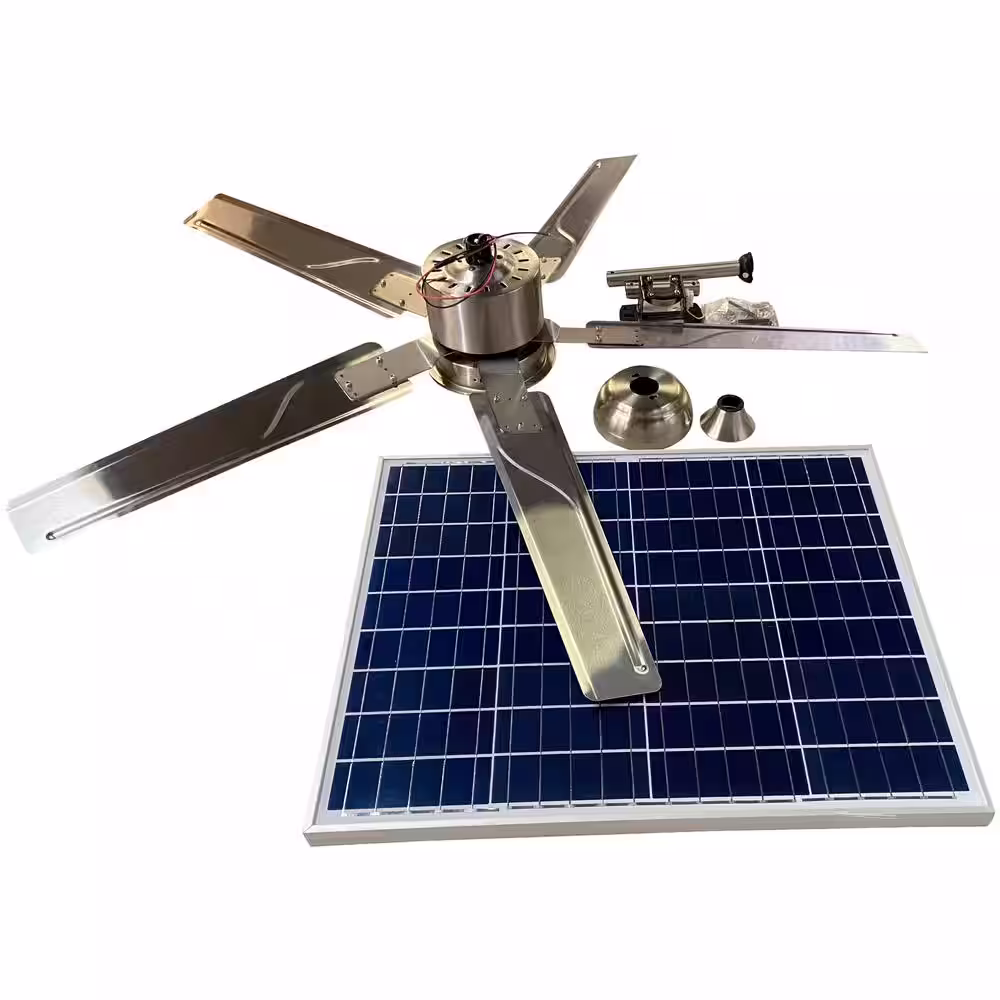 Remington Solar Outdoor Solar-Powered 52 in. 3-Speed Ceiling Fan in Bronze Colored Steel