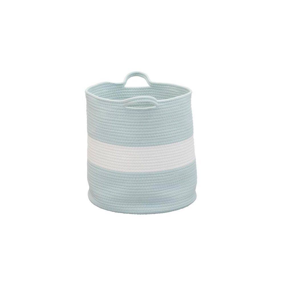 HOUSEHOLD ESSENTIALS Light Blue Cotton Rope Basket