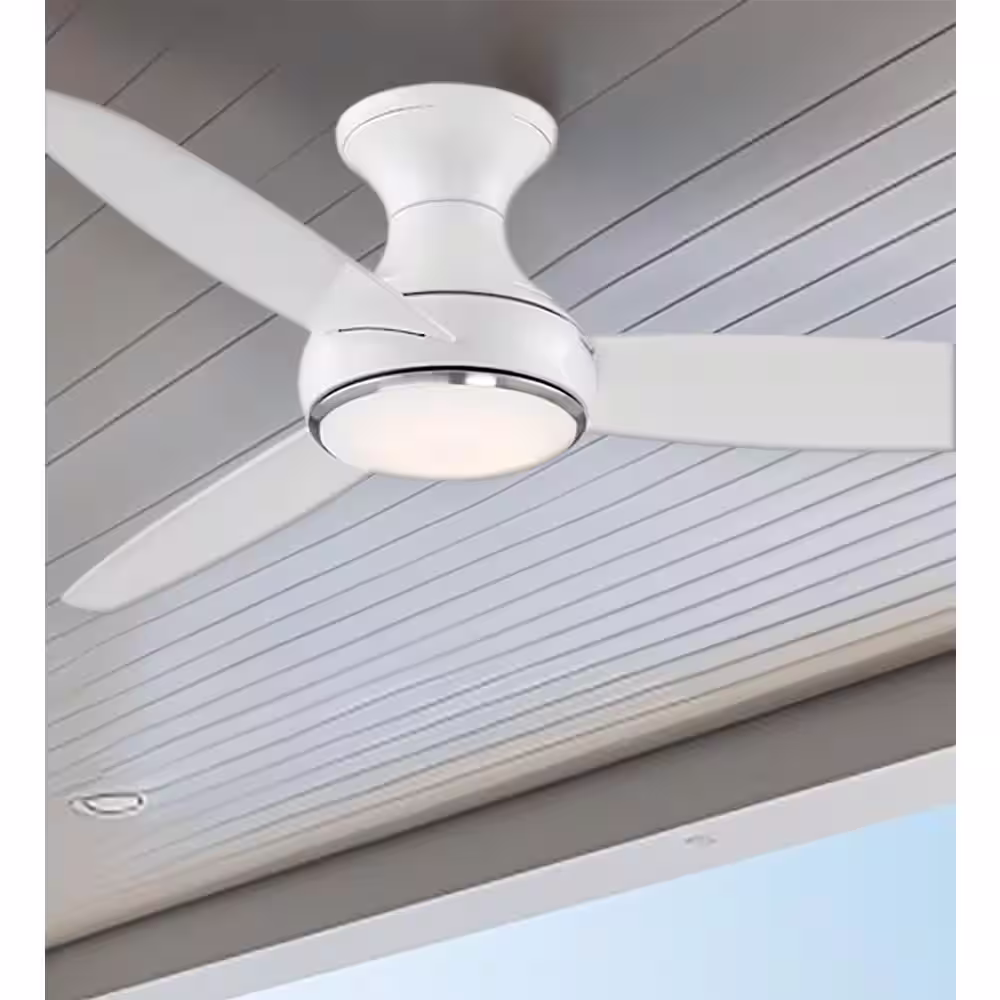 MINKA-AIRE Concept III 54 in. LED Indoor/Outdoor White Smart Ceiling Fan with Light and Remote Control
