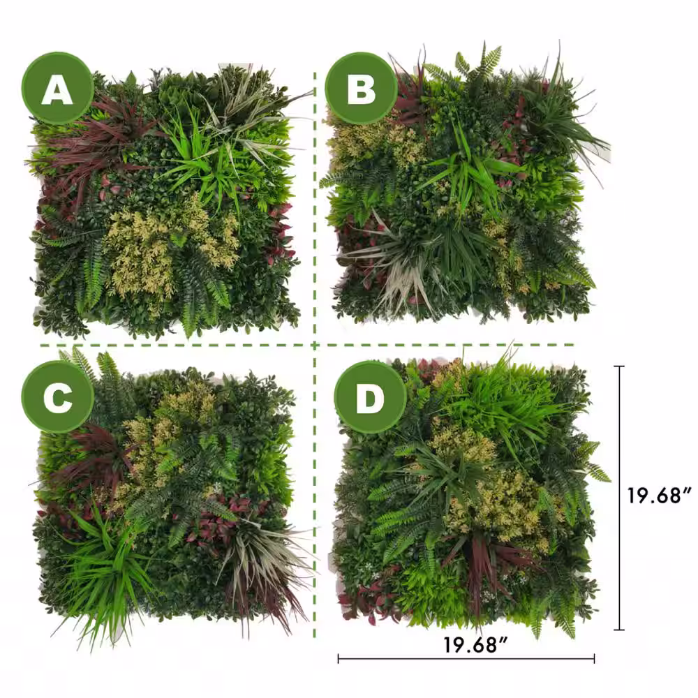 None 19 .68 in. x 19 .68 in. Artificial Tuscany Wall Panels (Set of 4)