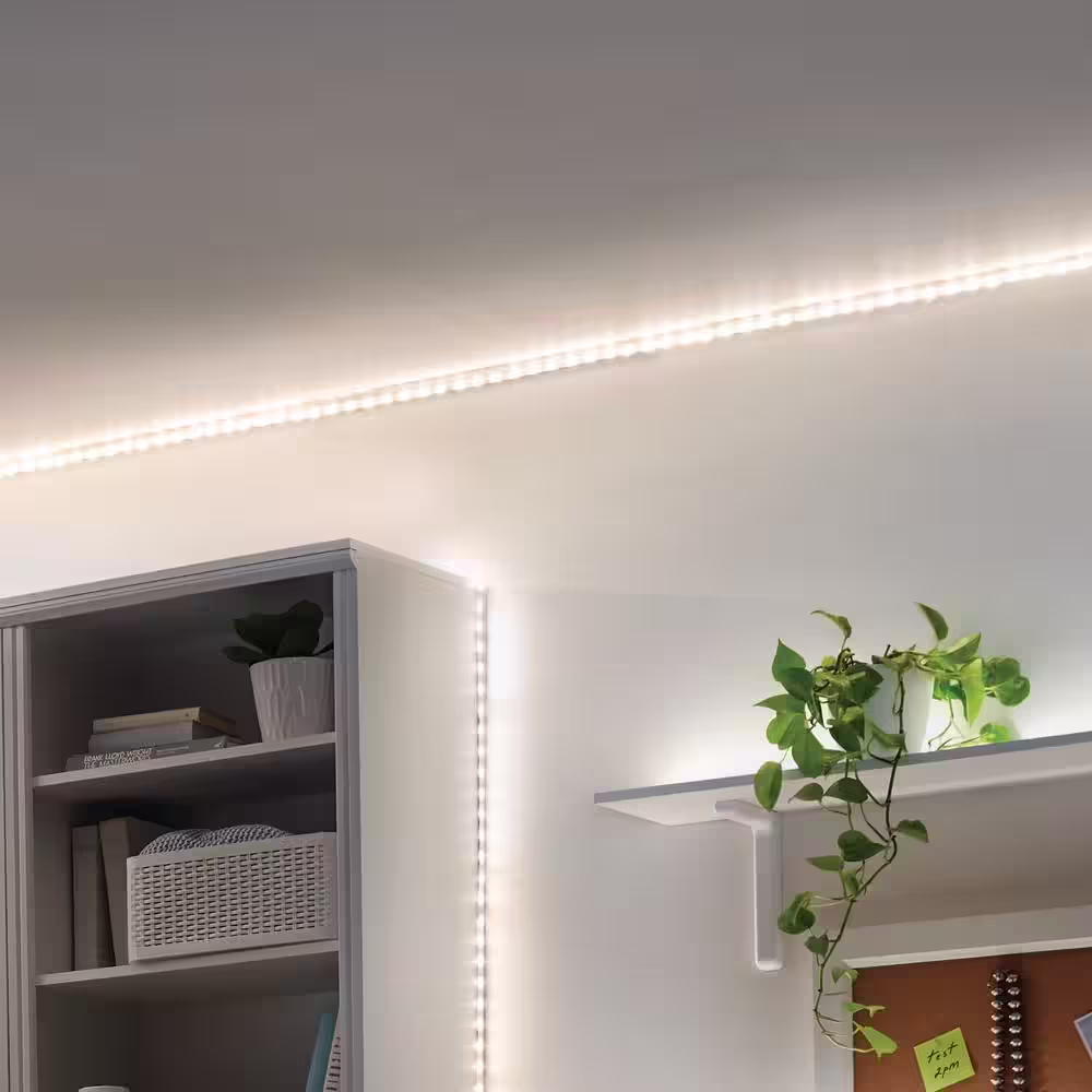 EcoSmart 16.4 ft. Smart RGBW Color Changing Dimmable Plug-In LED Strip Light Powered by Hubspace