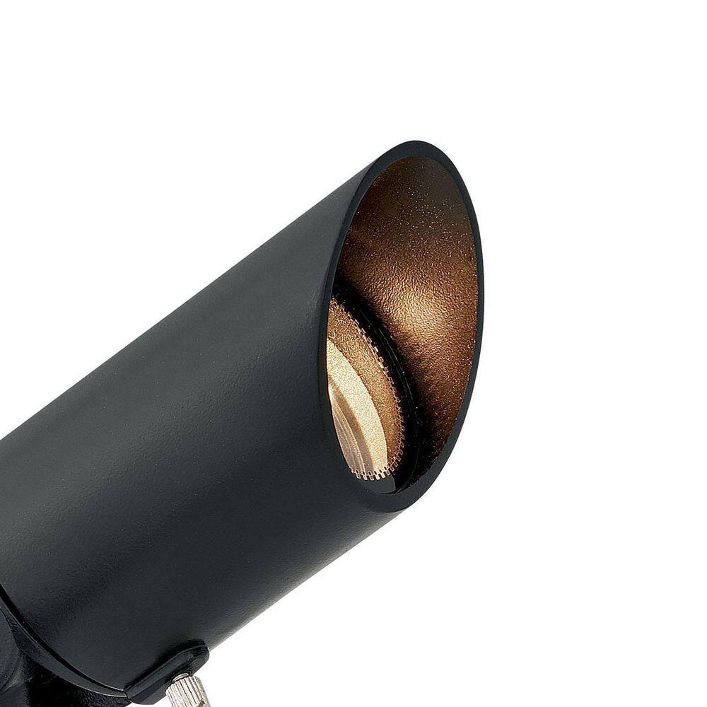 HINKLEY 12-Watt 3000K Accent Spot 750 Lumens Satin Black Hardwired Integrated LED Outdoor Normal Shroud Spotlight with LumaCORE