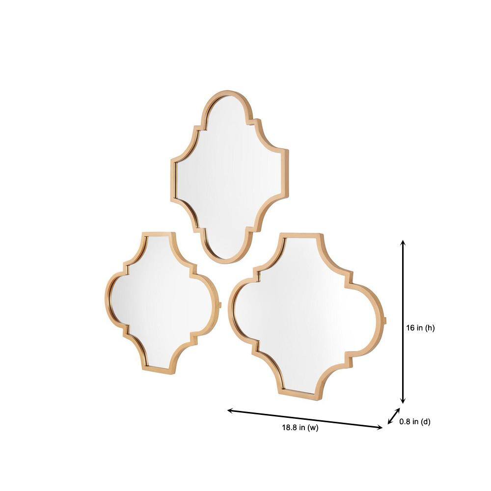 StyleWell Small Ornate Gold Classic Accent Mirror - Set of 3