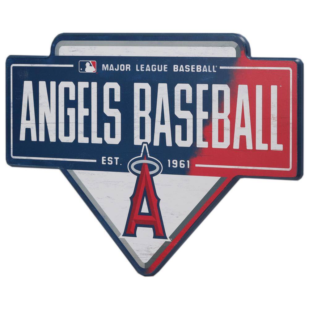 Open Road Brands Los Angeles Angels MDF Base Wooden Wall Art