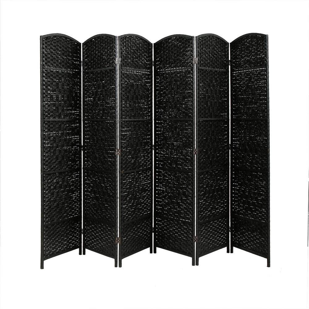 Aoibox 119.5'' X 70.9'' X 0.7'' Wood Frame Folding Room Divider Screens 6 Panel Screen Room Dividers Privacy Screens - Black