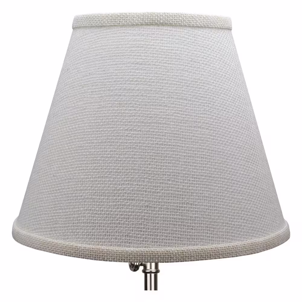 FenchelShades.com Fenchel Shades 6 in. Top Diameter x 11 in. Bottom Diameter x 9 in. Slant, Empire Lamp Shade - Burlap Off White