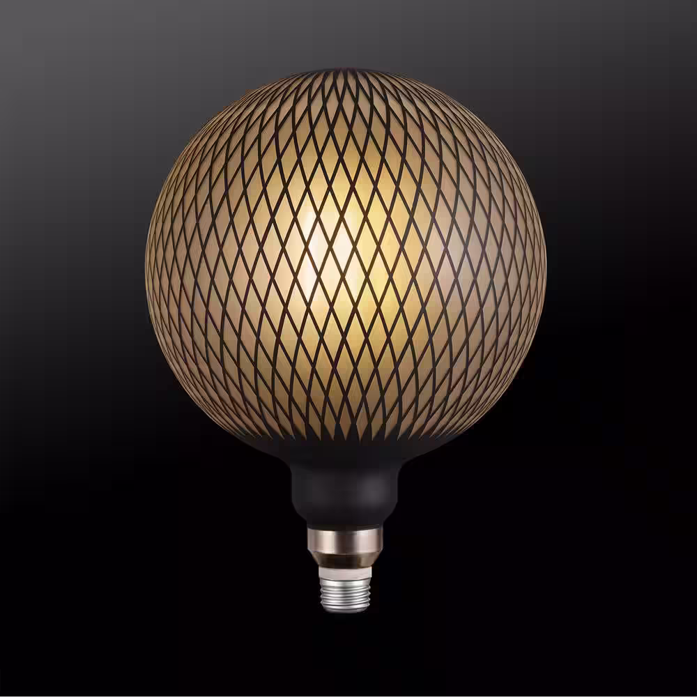 Globe Electric Moderna 40-Watt Equivalent E26 Base G200 Shape Luxury Oversized Frosted LED Filament Light Bulb, Black Diamond Design