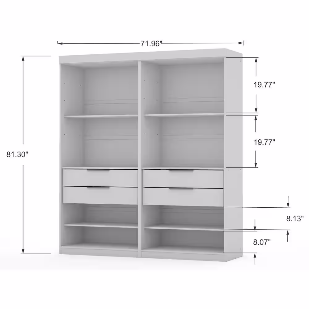 Luxor Ramsey White Open 2-Sectional Closet (Set of 2)