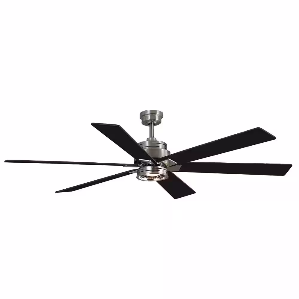 Home Decorators Collection Statewood 70 in. Indoor LED Brushed Nickel Ceiling Fan with Remote Control Works with Google Assistant and Alexa