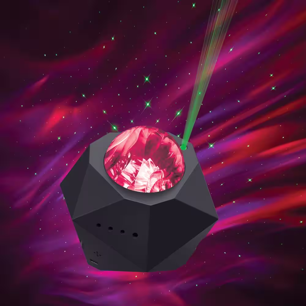 None Multi-Color Sound Reactive USB Powered Galaxy Wave Projector Laser Integrated LED Light Show with Remote Control