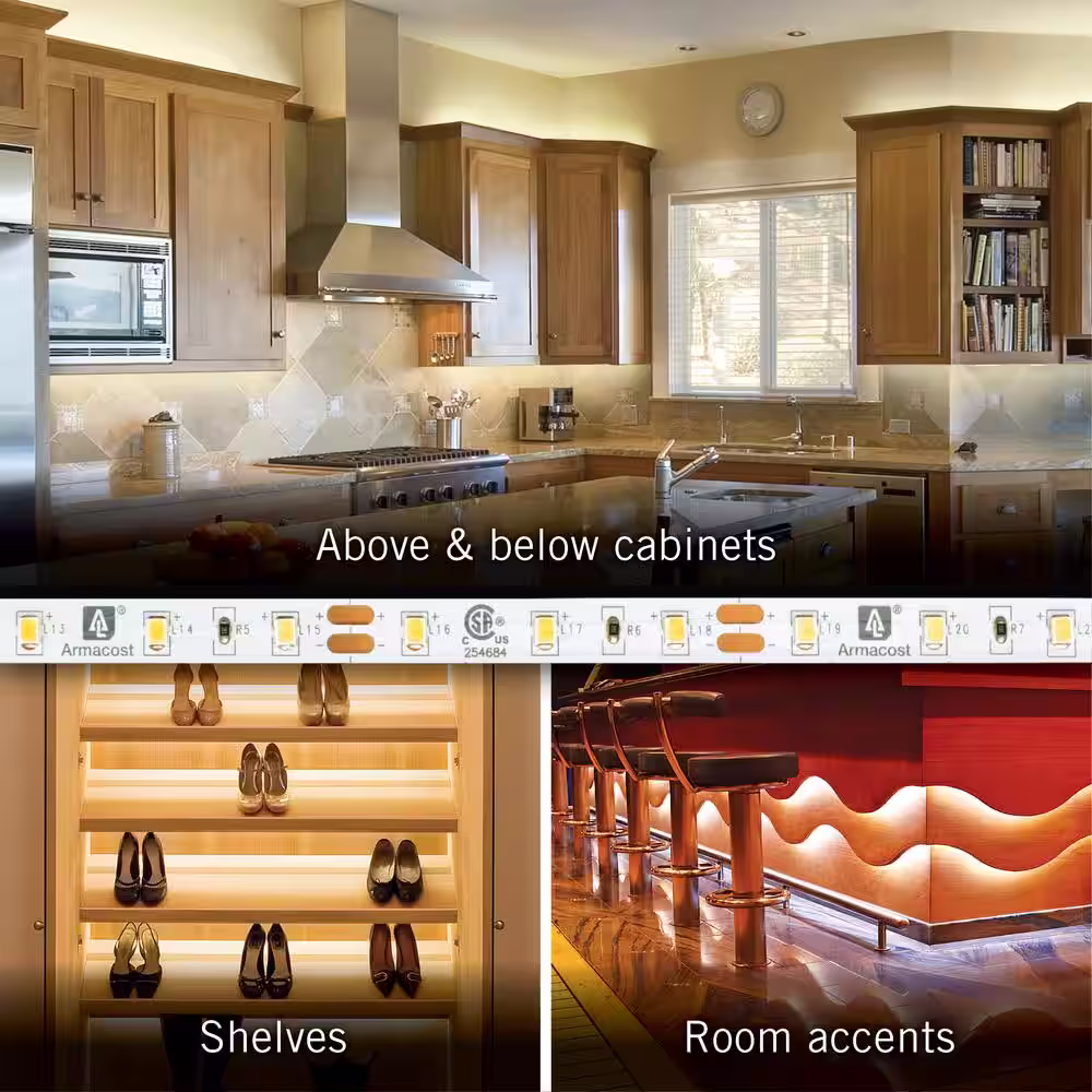 Armacost Lighting RibbonFlex PRO+ 12-Volt 3000K Soft White LED Strip Light Kit with Remote