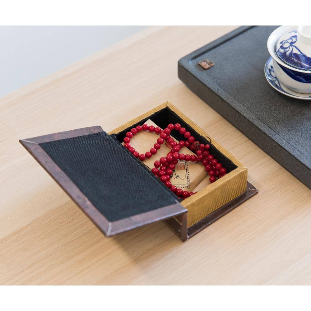 Vintiquewise Decorative Vintage Book Style Trinket Storage Box