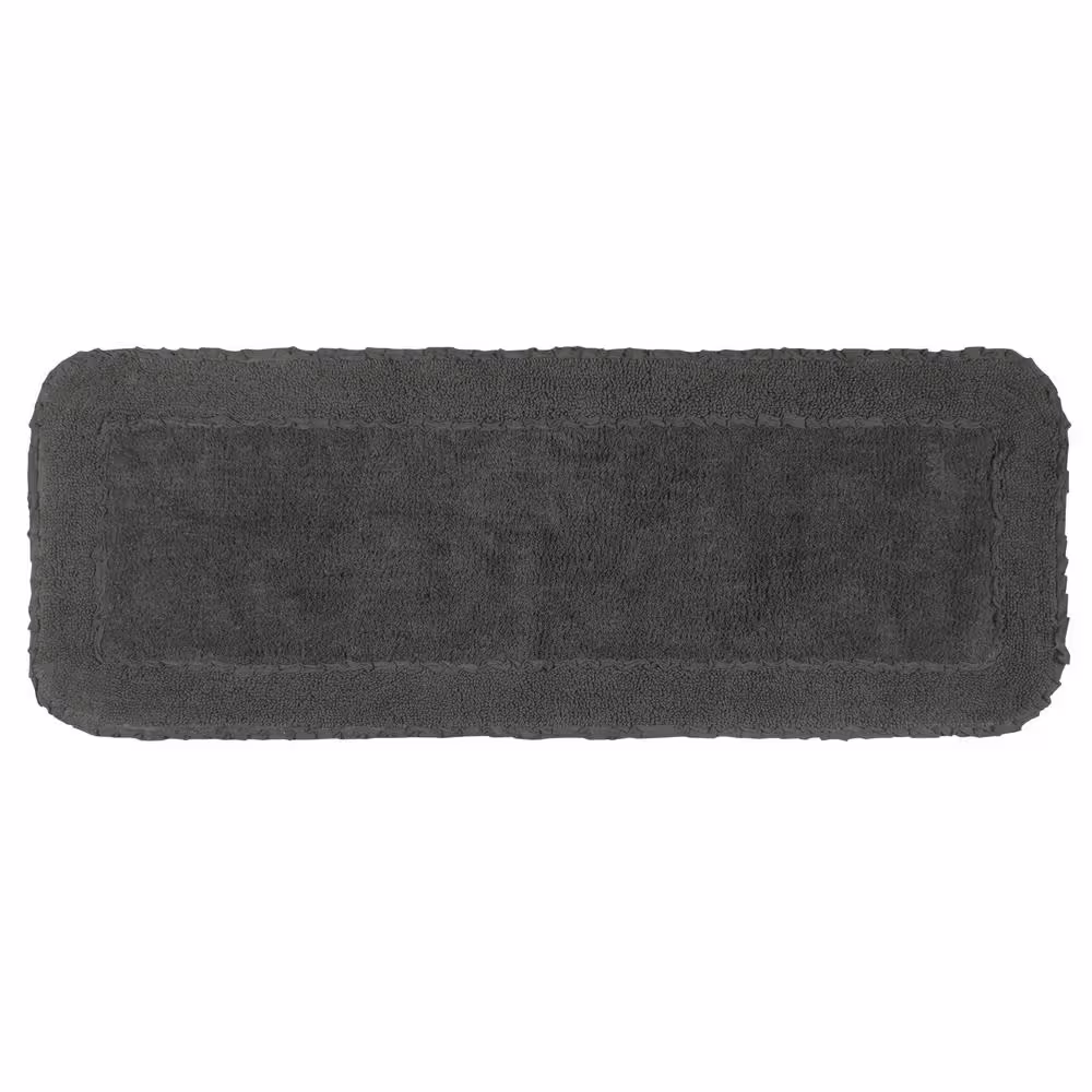 None Radiant Collection 21 in. x 54 in. Gray Cotton Bath Rug