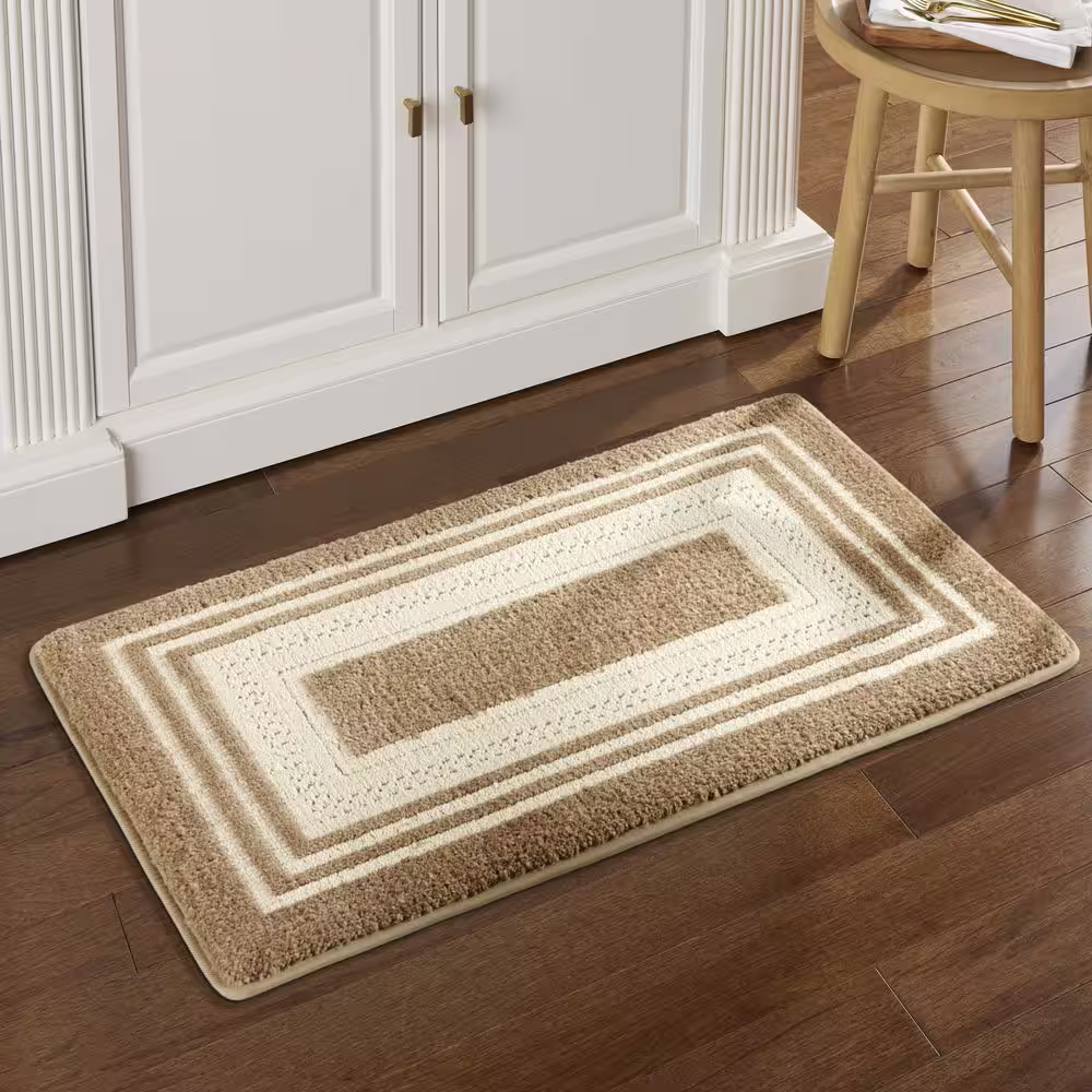 Home Dynamix Montclair Beige 19.7 in. x 31.5 in. Kitchen Mat