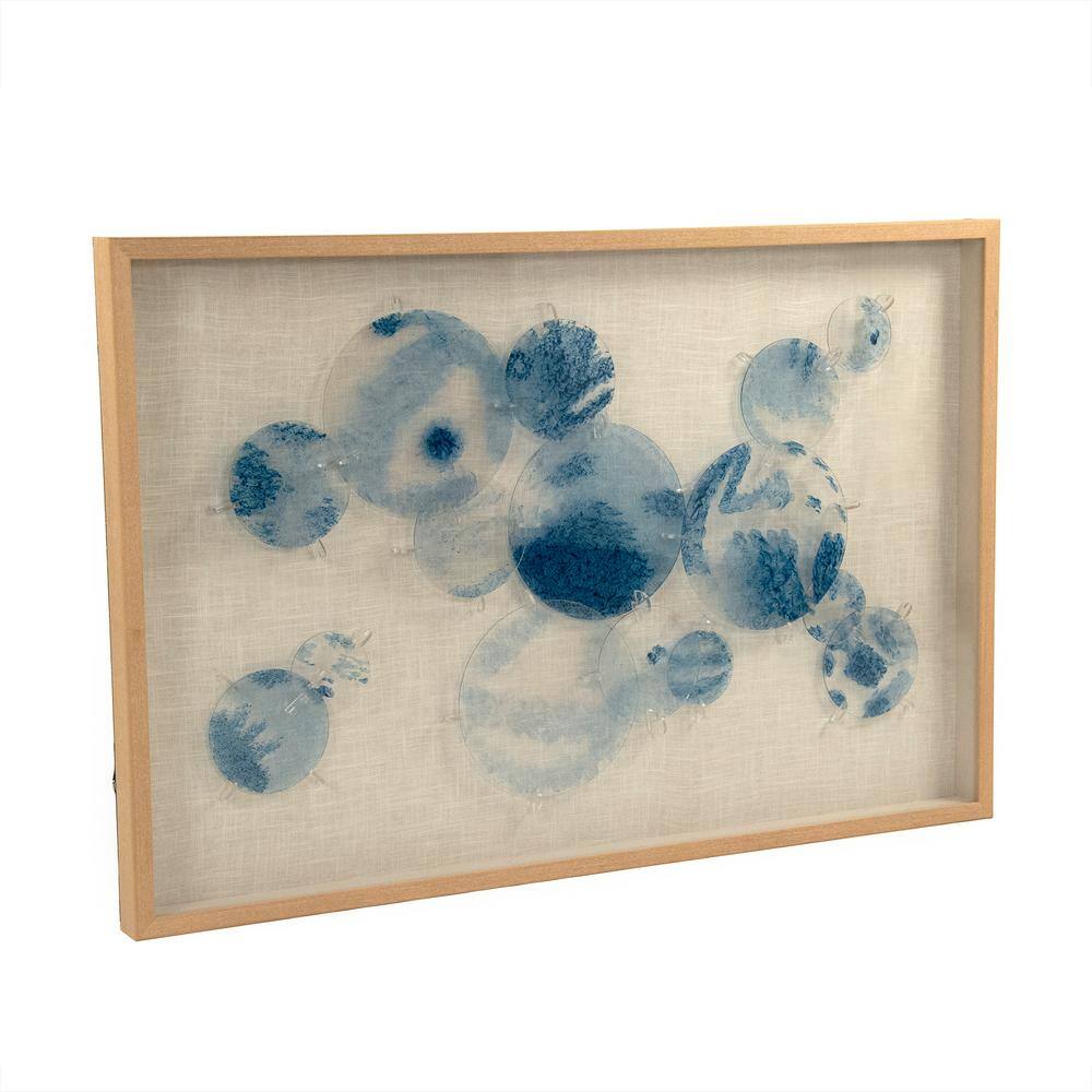 Zentique in. Abstract Navy Stained Glass Wall Art in.