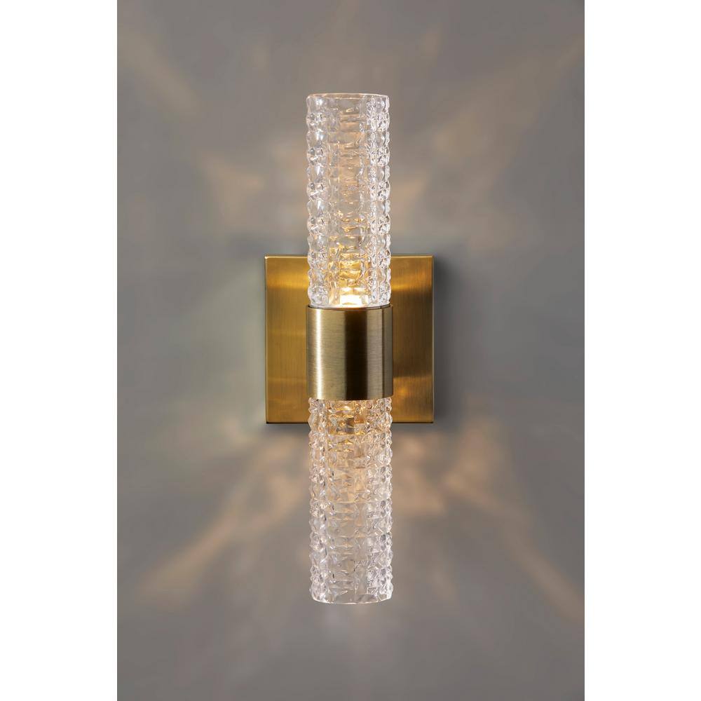 Adesso 13.75 in. Antique Brass Harriet LED Wall Lamp