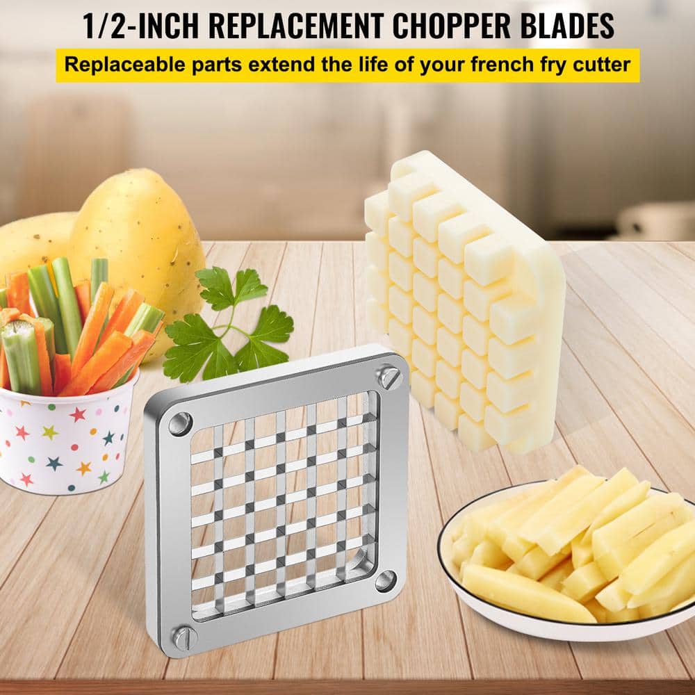VEVOR Replacement Chopper Blade 1/2 in. 3 PCS French Fry Blade Assembly Stainless Steel Dicer Parts and Push Block