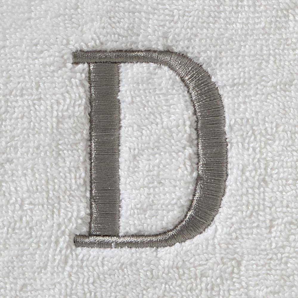 SKL Home Casual Monogram Letter D Hand Towel 2 piece set, white, cotton