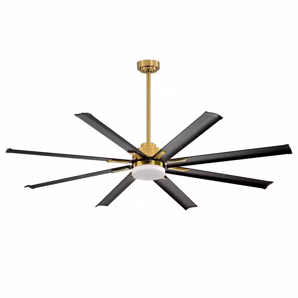 Lamober Windmill 72 in. LED Indoor Gold Ceiling Fans with Light and Remote Control