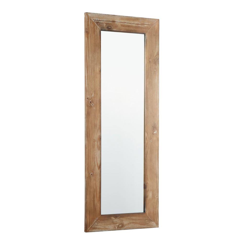 Litton Lane 71 in. x 28 in. Rectangle Framed Brown Wall Mirror