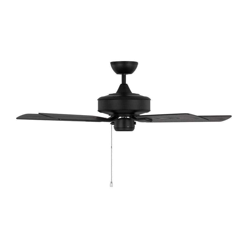 Generation Lighting Linden 44 in. Ceiling Fan in Midnight Black with Reversible Motor