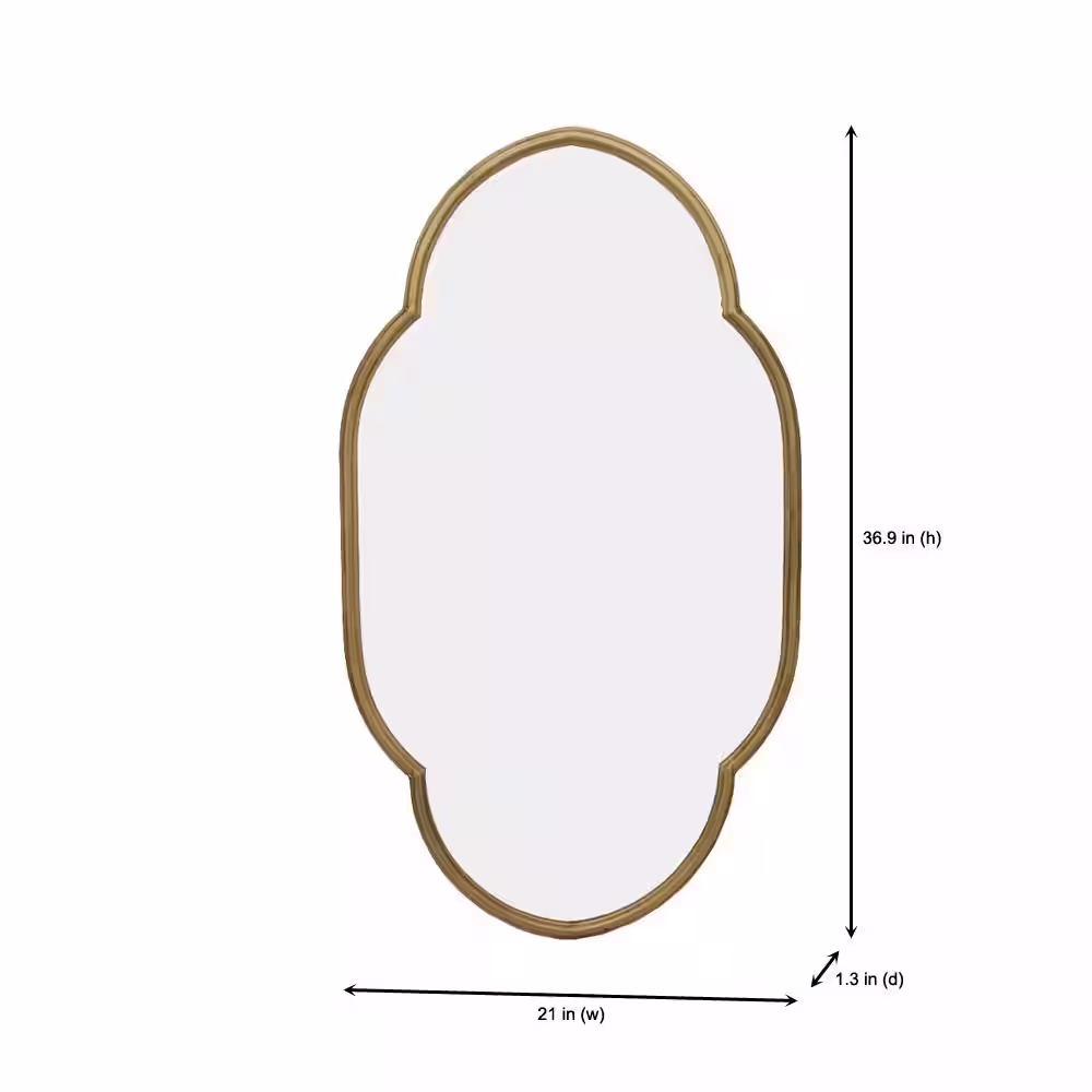 StyleWell Medium Ornate Gold Classic Accent Mirror (37 in. H x 21 in. W)