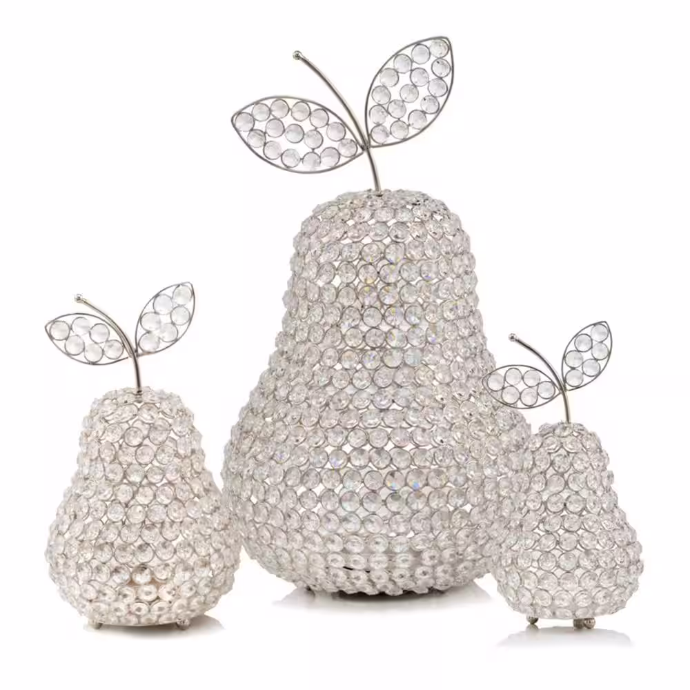 HomeRoots 10 in. Silver/Clear Iron Unthemed Centerpiece