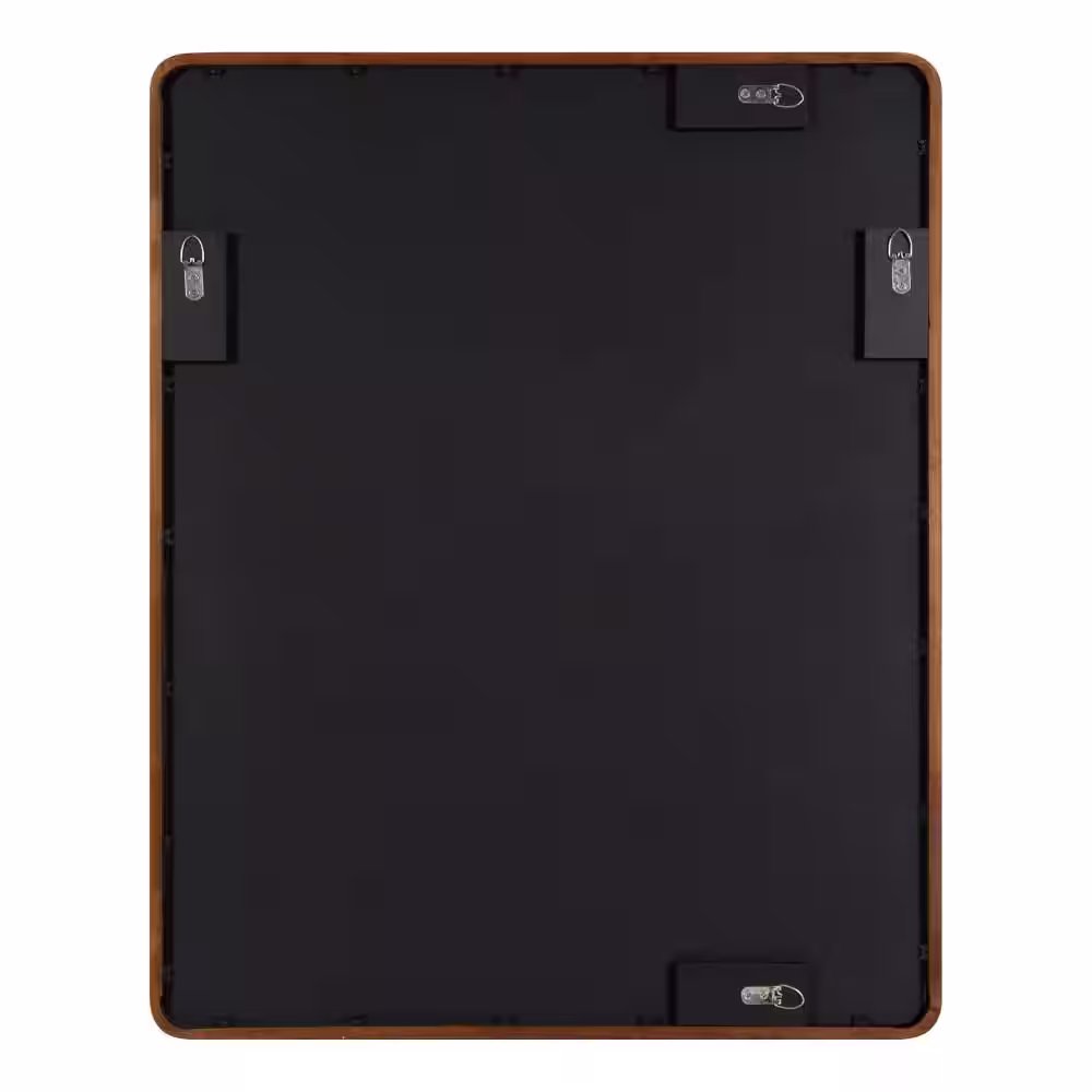 Kate and Laurel McLean 24.00 in. W x 30.00 in. H Walnut Brown Rectangle Modern Framed Decorative Wall Mirror