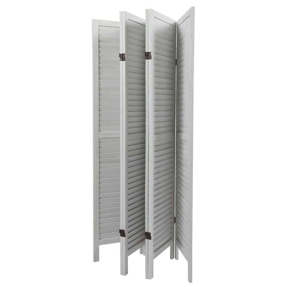 Wateday 6 Panel White Wood Folding Room Divider