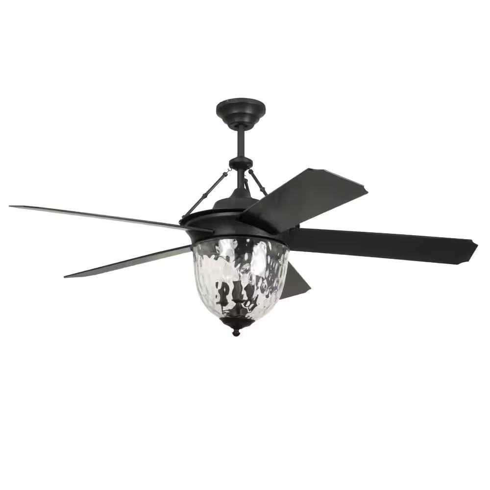 CRAFTMADE Cavalier 52 in. Dual Mount Indoor/Outdoor Aged Bronze Brushed Finish Ceiling Fan with Light Kit and Remote/Wall Control