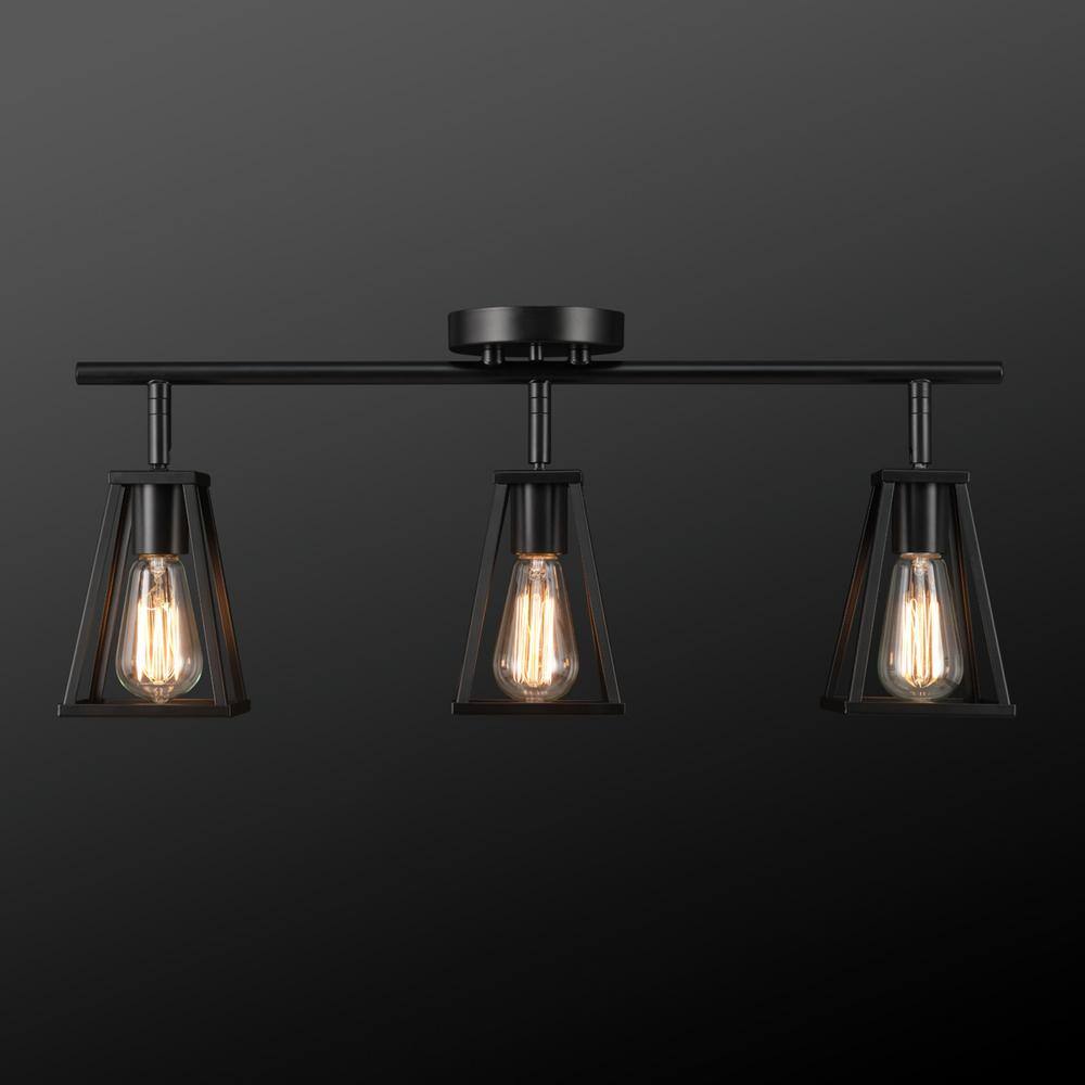 Globe Electric 2 ft. 3-Light Matte Black Fixed Track Lighting Kit