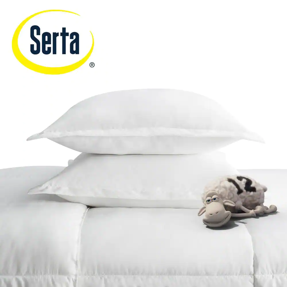 Serta Simply Clean 3-Piece Grey Pleated Microfiber Full/Queen Comforter Set