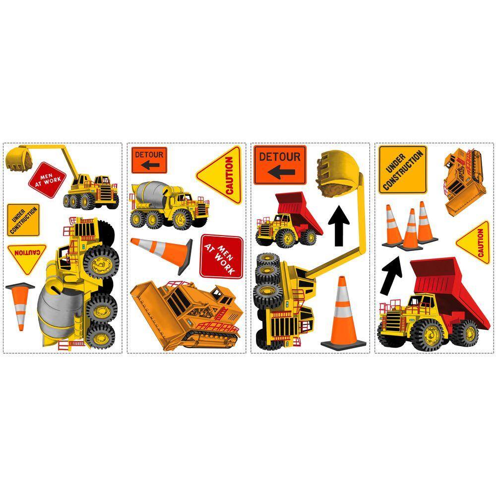 RoomMates 5 in. x 11.5 in. Under Construction Peel and Stick Wall Decal