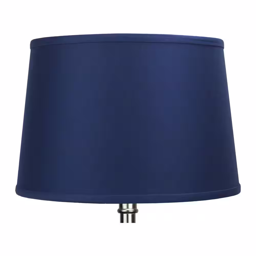FenchelShades.com Fenchel Shades 13 in. Top Diameter x 15 in. Bottom Diameter x 10 in. Slant, Empire Lamp Shade - Linen Navy Blue