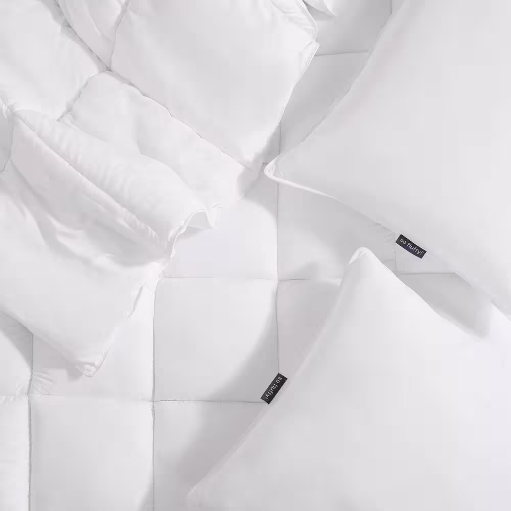 None 230TC Plush Feather King Pillow (Set of 2)