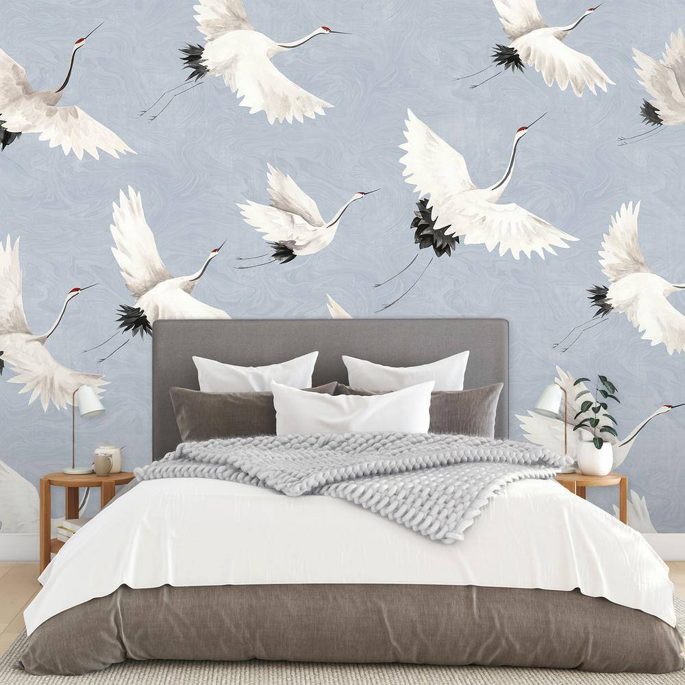 None Ocean Blue Crane You Later Animals Wall Mural