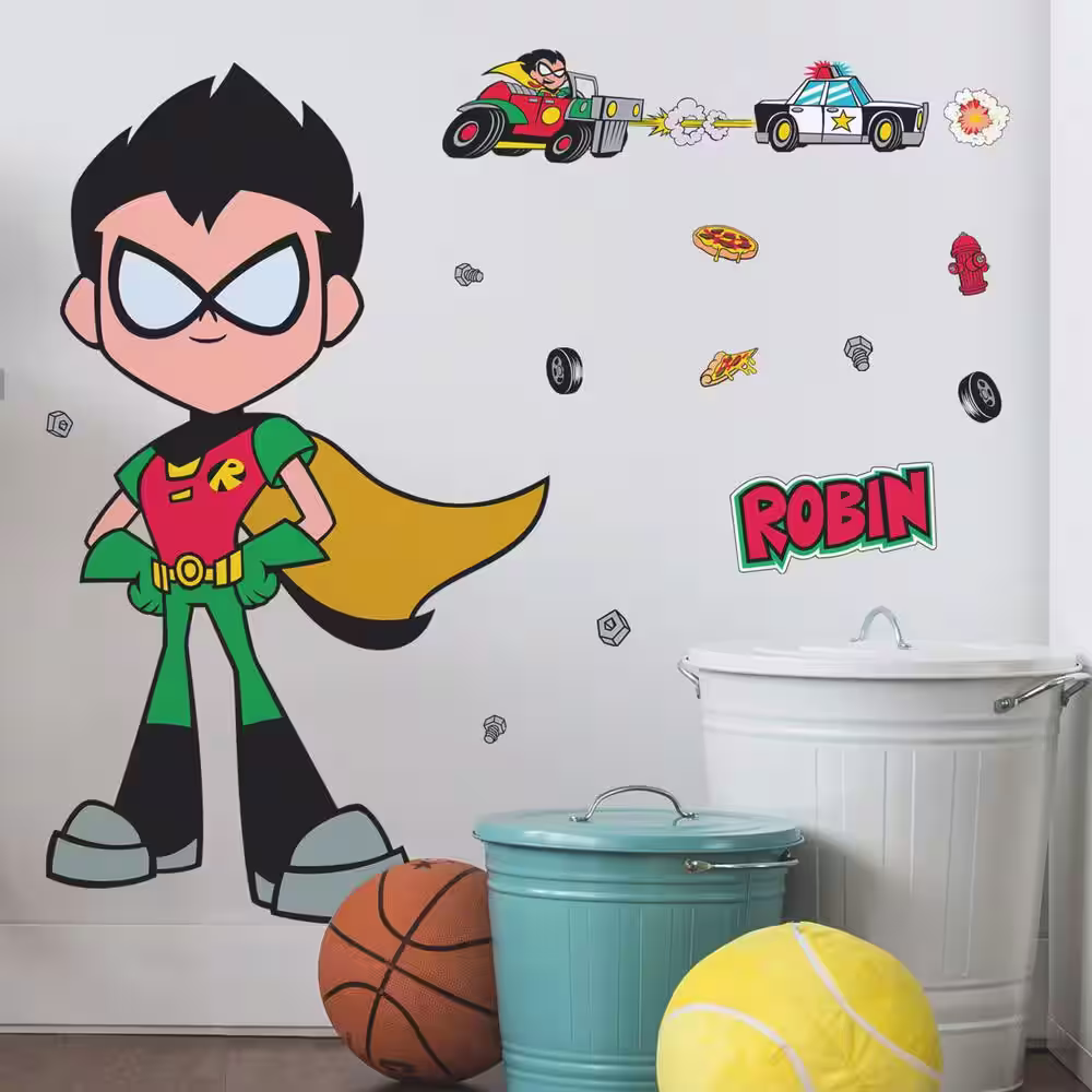 RoomMates Red and Green and Yellow Teen Titans Go! Robin Giant Wall Decals