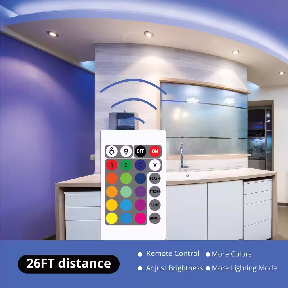 WBM SMART Multi-Color Cabinets LED Strips Light Kit RF Remote Control (2X5M) (Pack of 2)