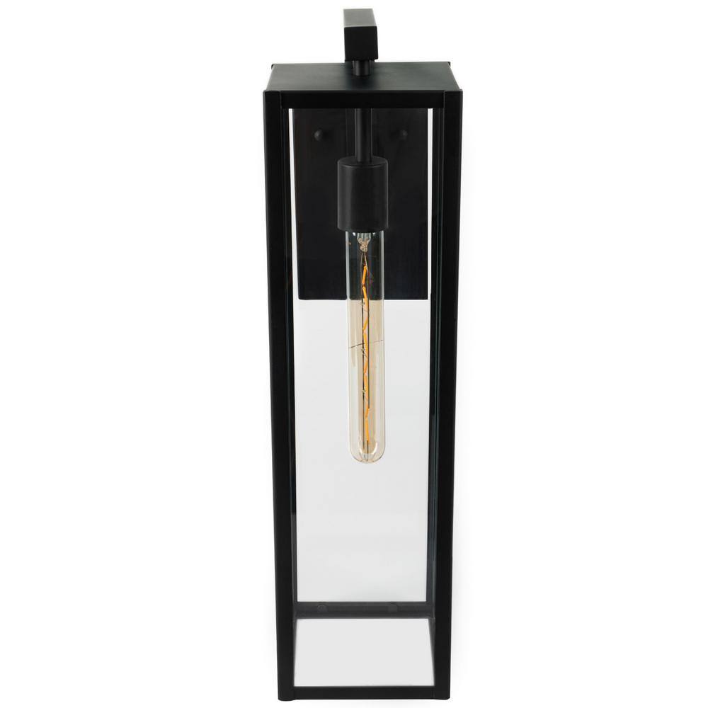 NORWELL Large Capture 1-Light Matte Black Outdoor Wall Lantern Sconce