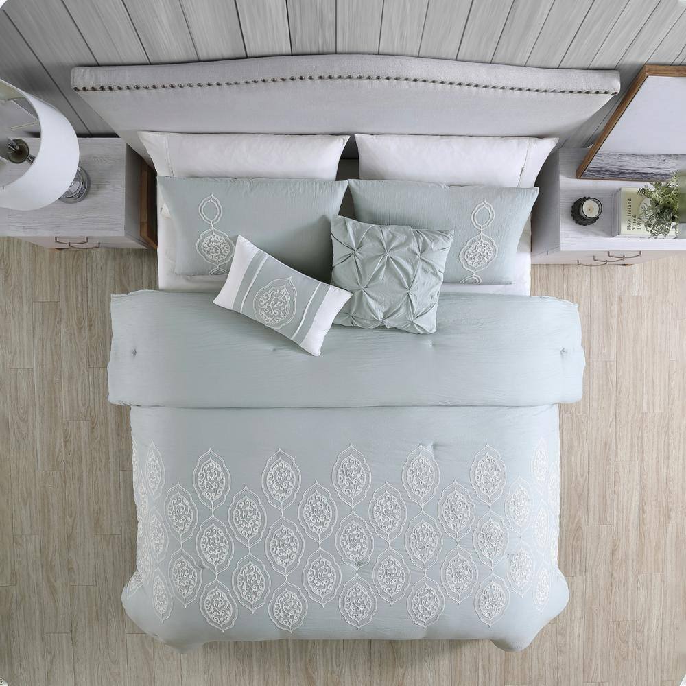 MODERN THREADS Tiffany 5-Piece Queen Embroidered Comforter Set