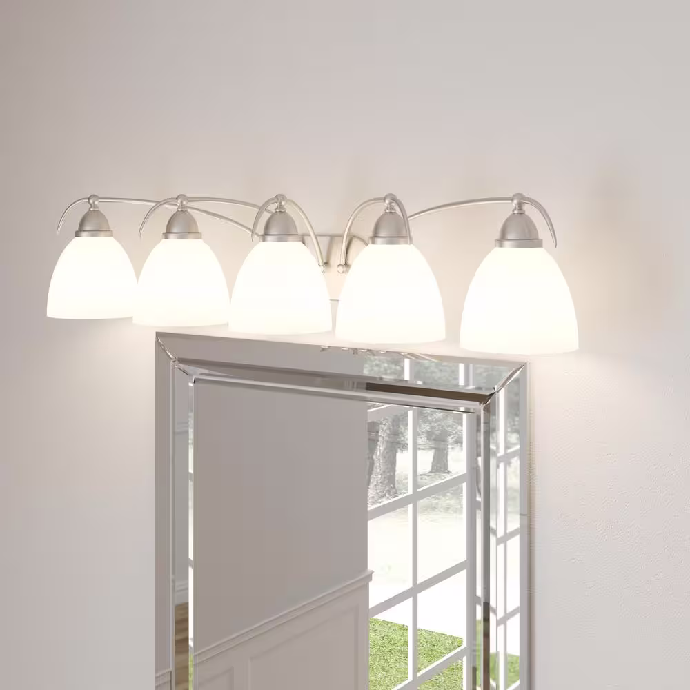 Volume Lighting 5-Light Brushed Nickel Bath and Vanity Light