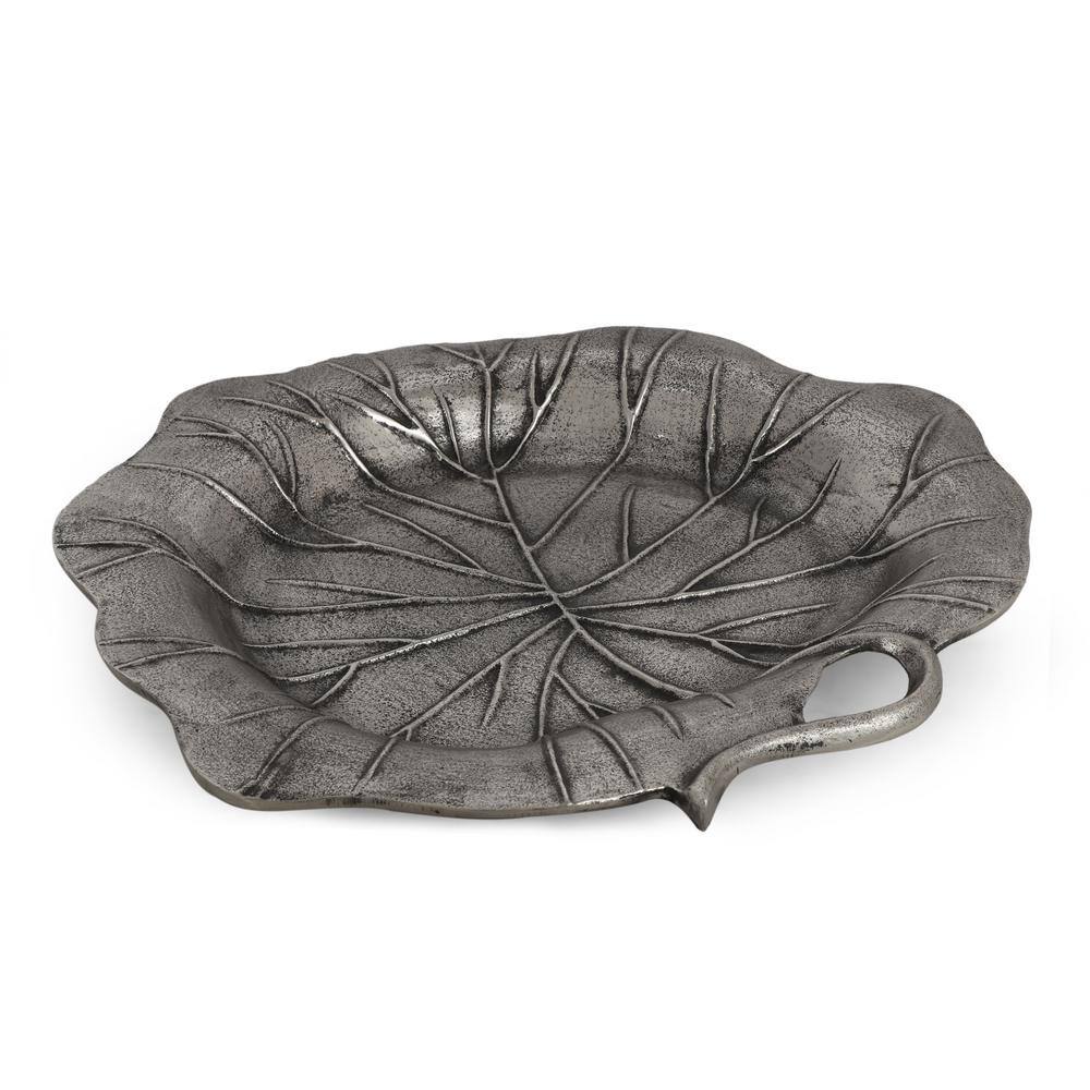 Noble House Sparks Antique Nickel Aluminum Leaf Dish
