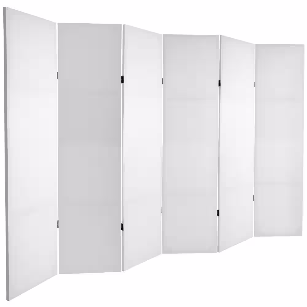 Oriental Furniture 5 ft White 6-Panel Room Divider