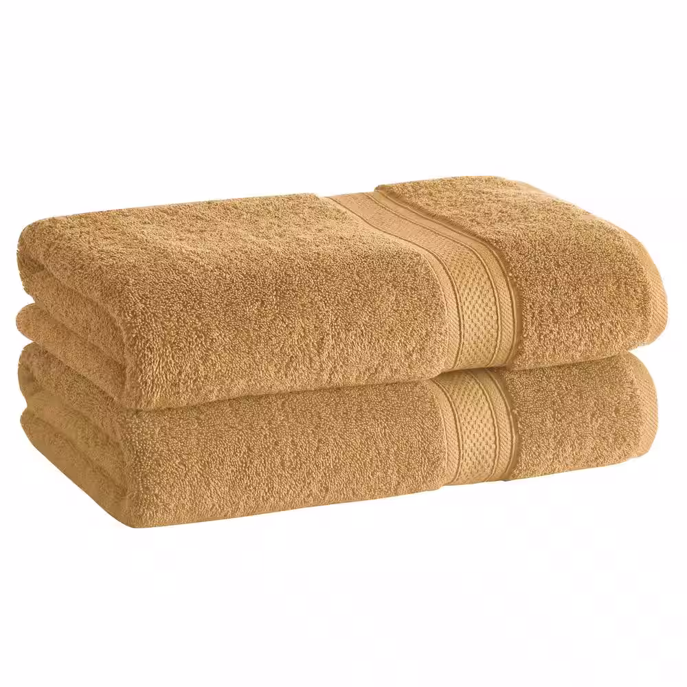 CANNON Low Twist 100 % cotton 6-Piece Towel Set, 550 GSM, Highly Absorbent, Super Soft and Fluffy, 6-Piece Set, Ocher