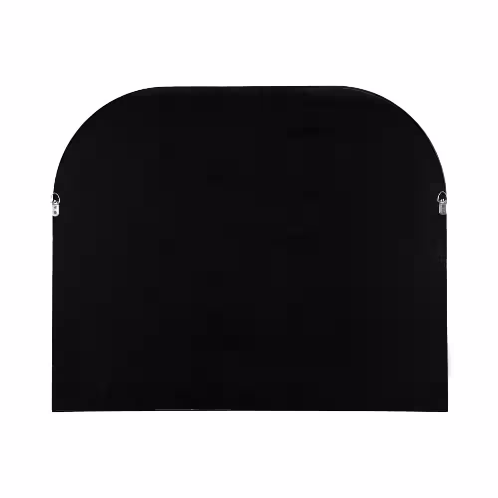 Kate and Laurel Valenti 34.00 in. W x 28.00 in. H Natural Arch Modern Framed Decorative Wall Mirror